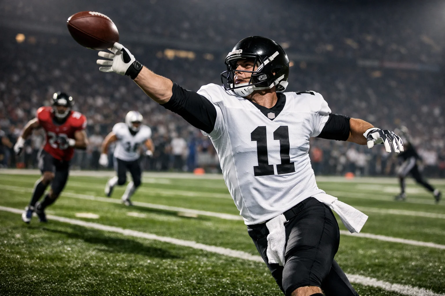 Jugadores de fútbol americano en acción durante un partido de playoffs